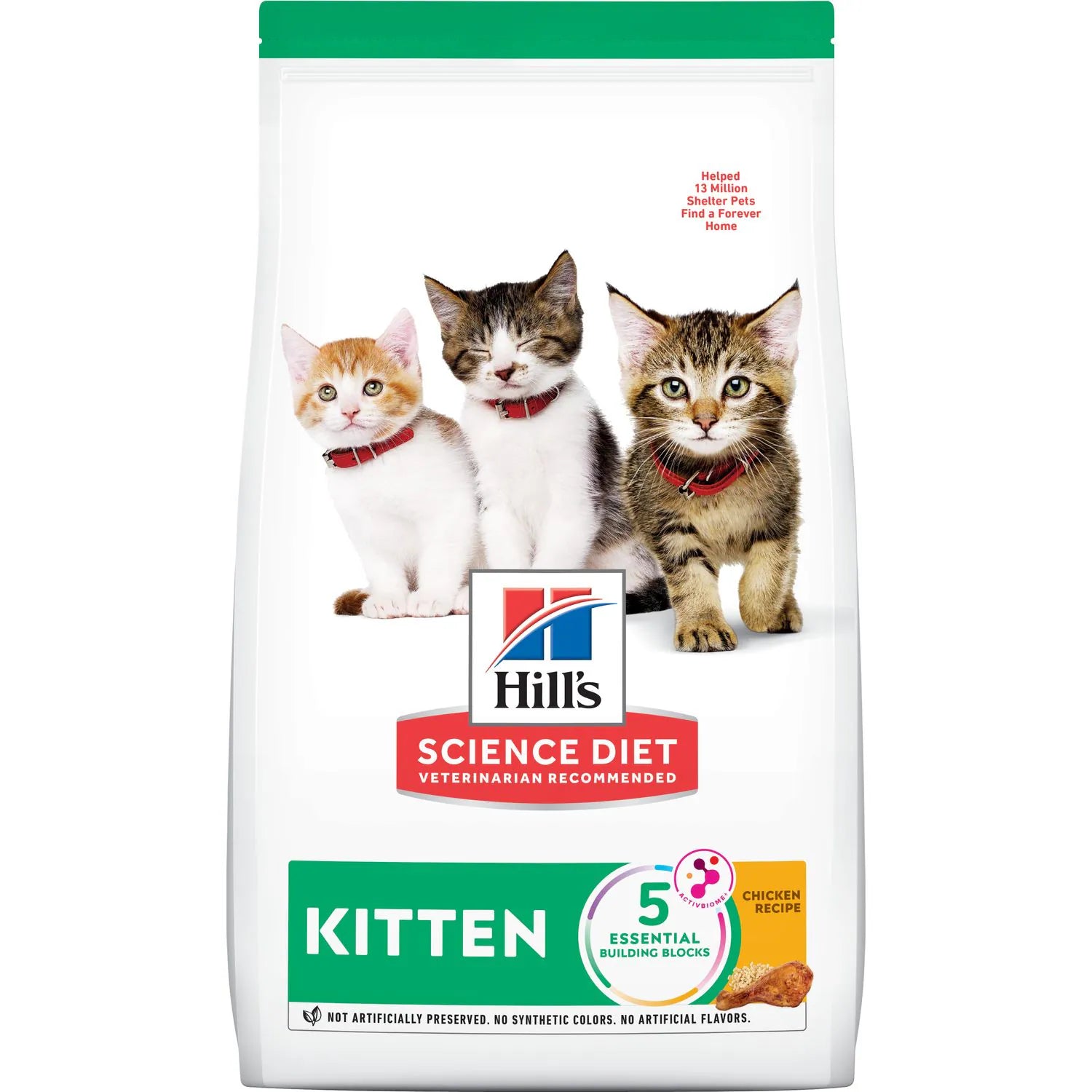 dog-friendly probiotic supplement-Hill's Science Diet Kitten Dry Cat Food, Chicken Recipe (7 lb)