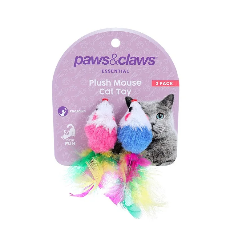 cat-friendly herbal calming diffuser-Plush Mouse Cat Toy, 2pk