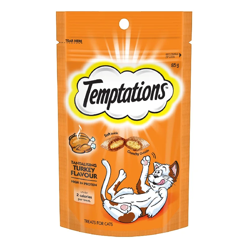 cat-friendly soft fleece blanket-Temptations Tantalising Turkey Cat Treats 85g