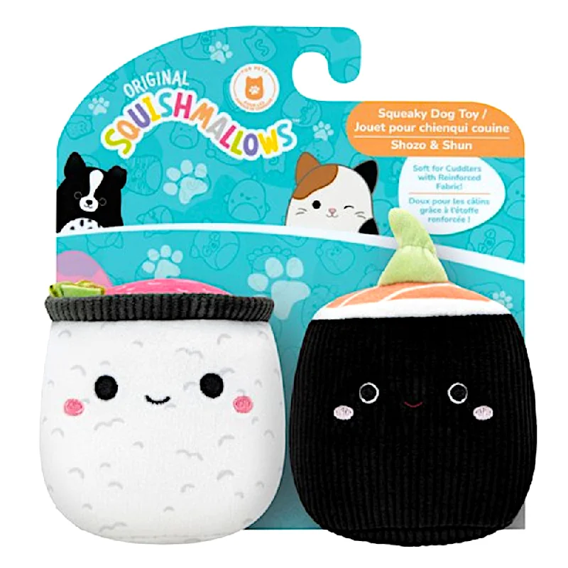 high-protein dog treats-Squishmallows Squeaky Plush Dog Toys Shozo & Shun