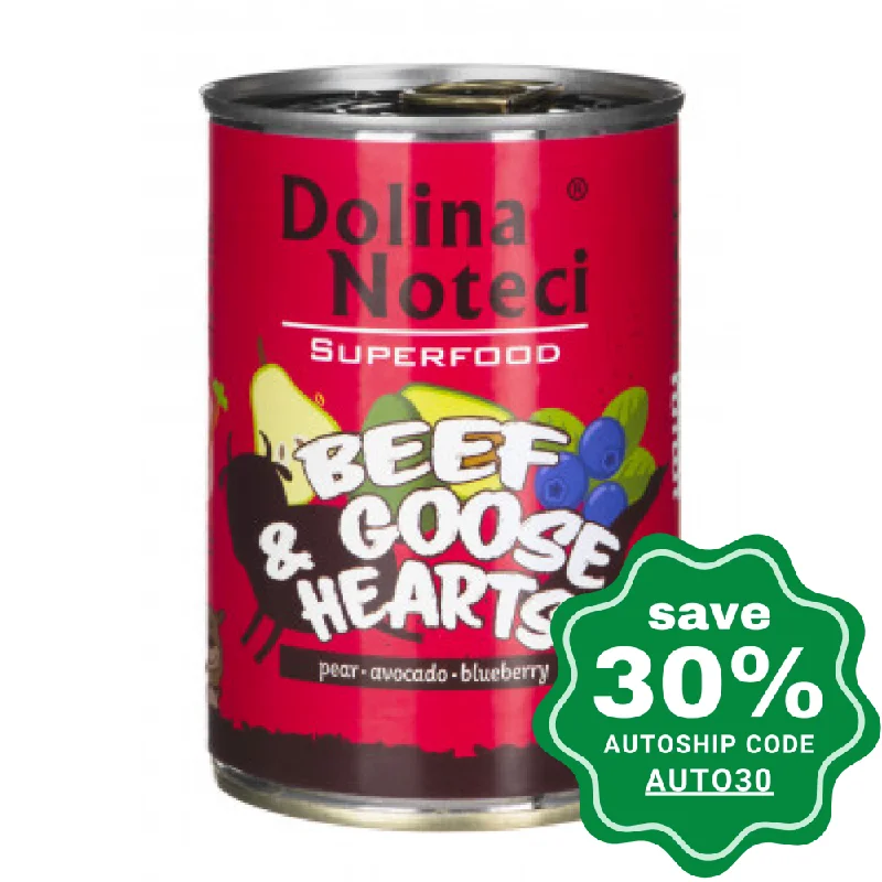 collapsible dog food storage container-Dolina Noteci - Superfood Wet Dog Food - Beef & Goose Heart - 400G (Min. 6 Cans)