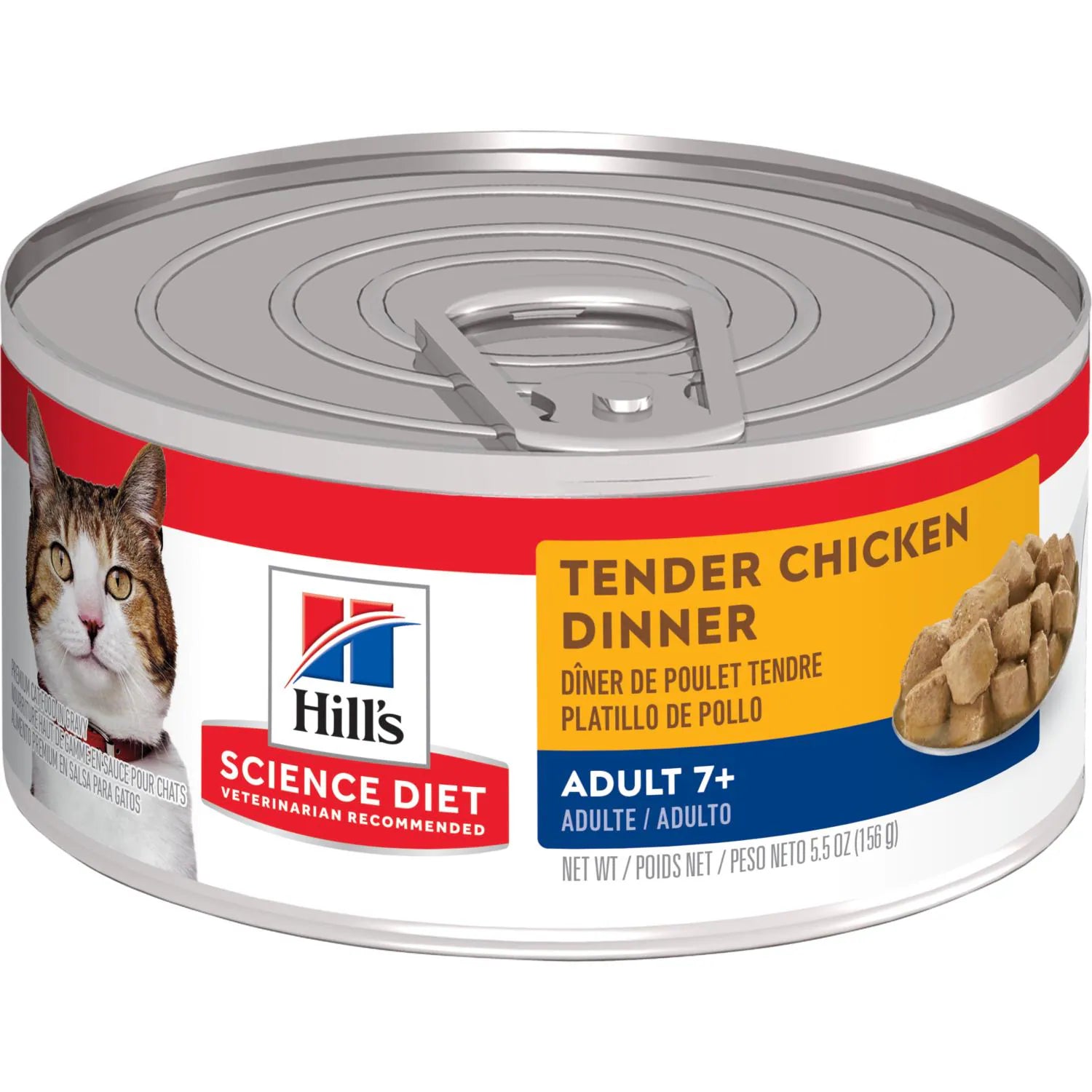 ultra-soft cat cave bed-Hill's Science Diet Senior 7+ Canned Cat Food, Tender Chicken Dinner (5.5 oz x 24 cans)