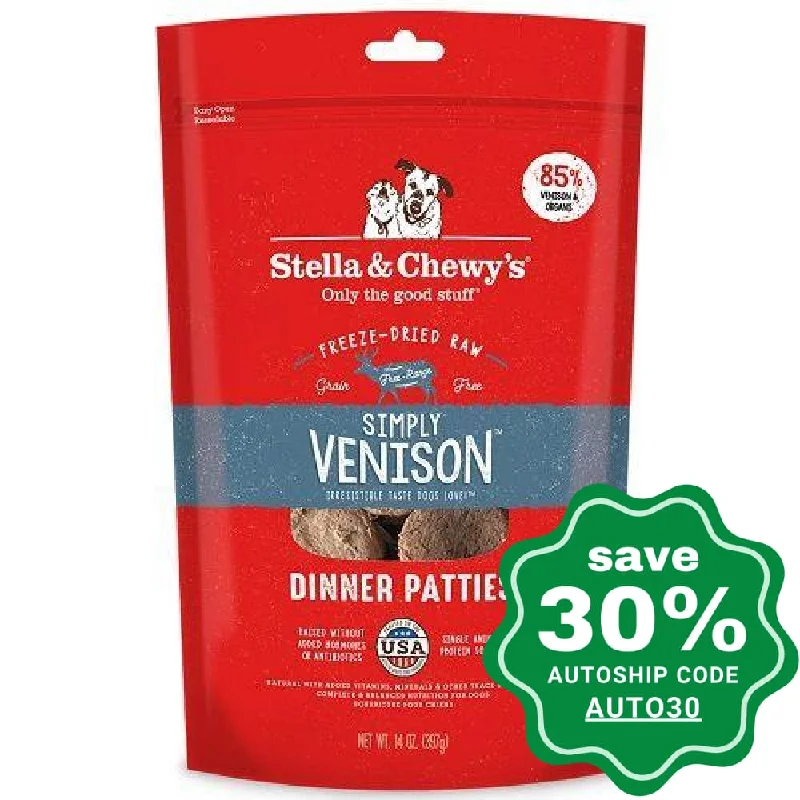 personalized pet ID tag-Stella & Chewy's - Freeze Dried Dog Dinner Patties - Single Protein Simply Venison - 14OZ