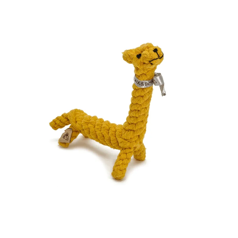 soft plush dog squeaky toy-Giraffe Rope Toy 9" (Small)