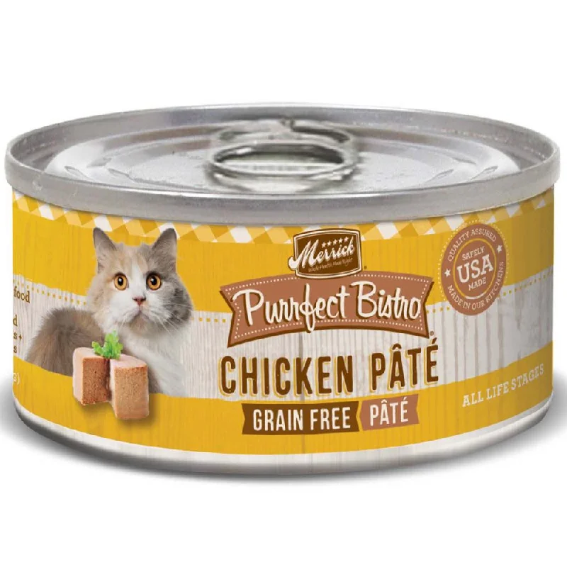 dog-friendly probiotic supplement-Merrick Purrfect Bistro Grain-Free Chicken Pate Canned Cat Food 85g