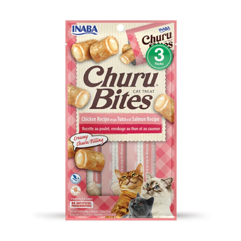 chew-resistant fish tank tubing-Inaba Churu Wrap Bites Tuna with Salmon Cat Treats 3pk