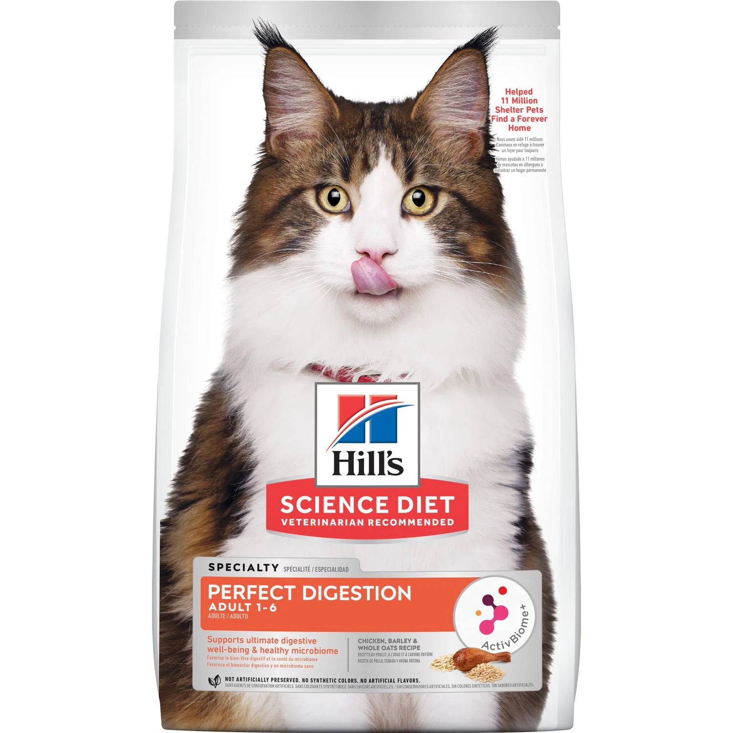 smart motion-sensing cat feeder-Hill's Science Diet Adult Perfect Digestion Chicken, Barley, & Whole Oats Recipe Dry Cat Food (3.5 lb)