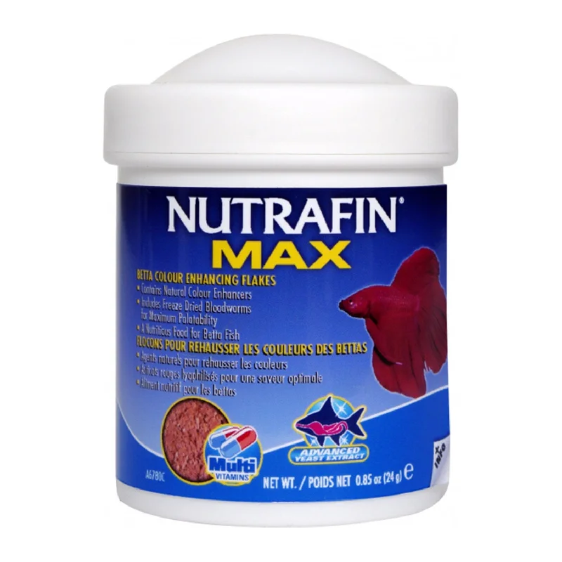 spill-proof cat food dish-Nutrafin Max Betta Colour Enhancing Fish Flakes 24g