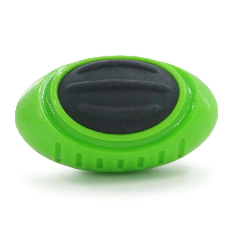 spill-proof elevated pet feeder-Jawables Extreme Tough Dog Toys Rugby Ball with Squeaker