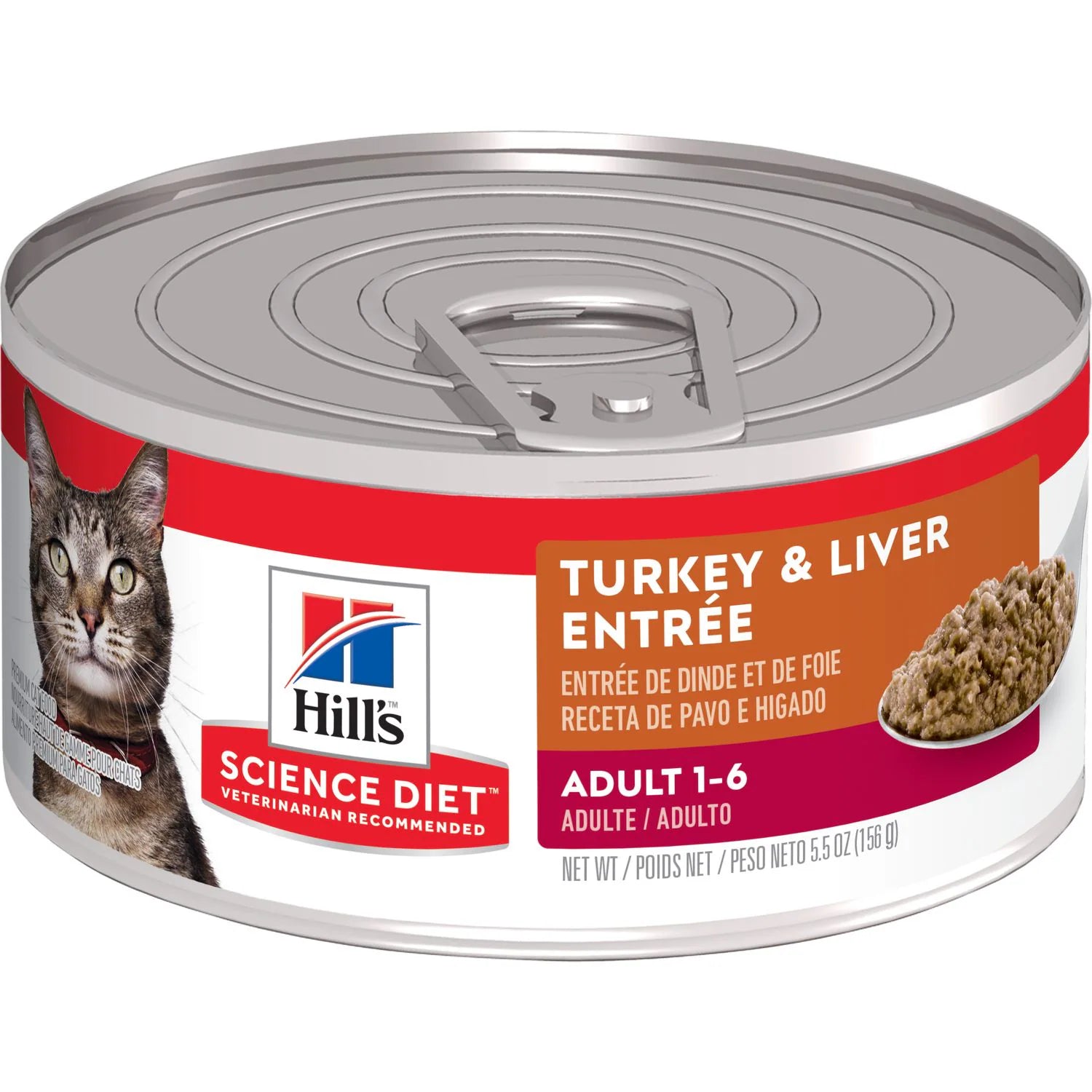 chew-resistant dog frisbee-Hill's Science Diet Adult Canned Cat Food, Turkey & Liver Entrée (5.5 oz x 24 cans)