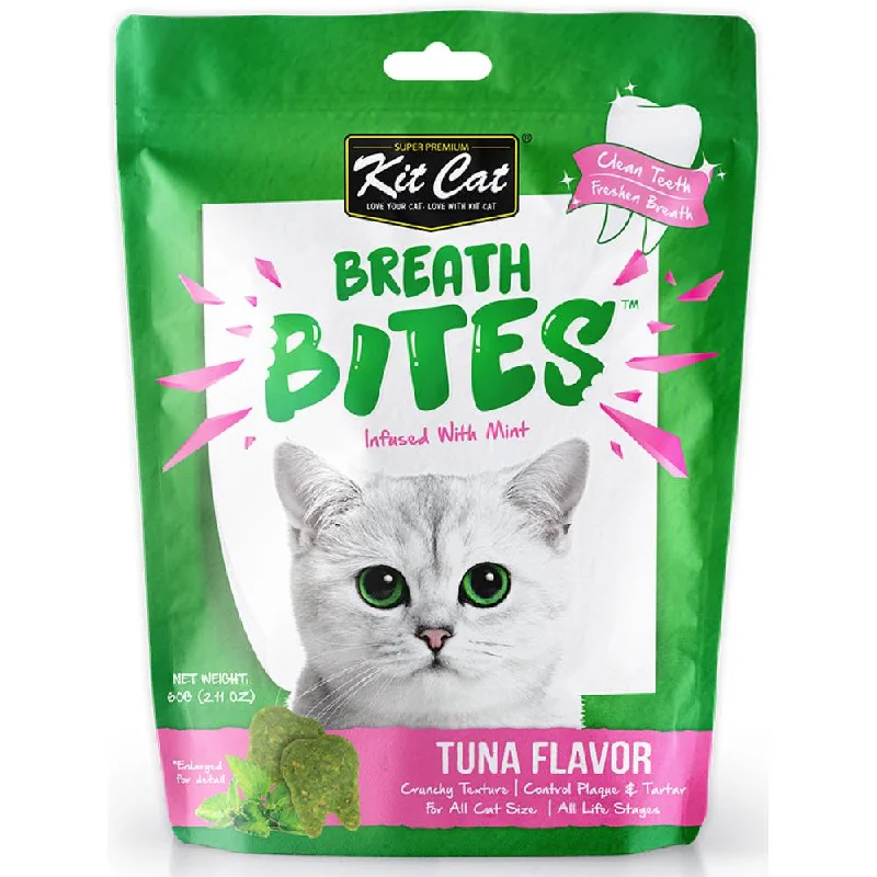 puppy teething and training kit-5 FOR $14: Kit Cat Breath Bites Mint & Tuna Flavour Dental Cat Treats 60g