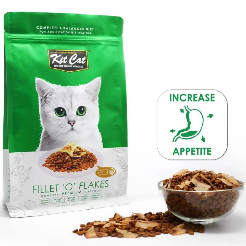 easy-to-use pet tracker-FREE TREATS: Kit Cat Fillet 'O' Flakes Dry Cat Food