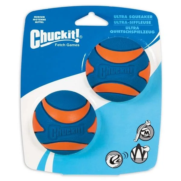 multi-functional pet bed and hideout-Chuckit Ultra Squeaker Rubber Fetch Balls 5 Sizes