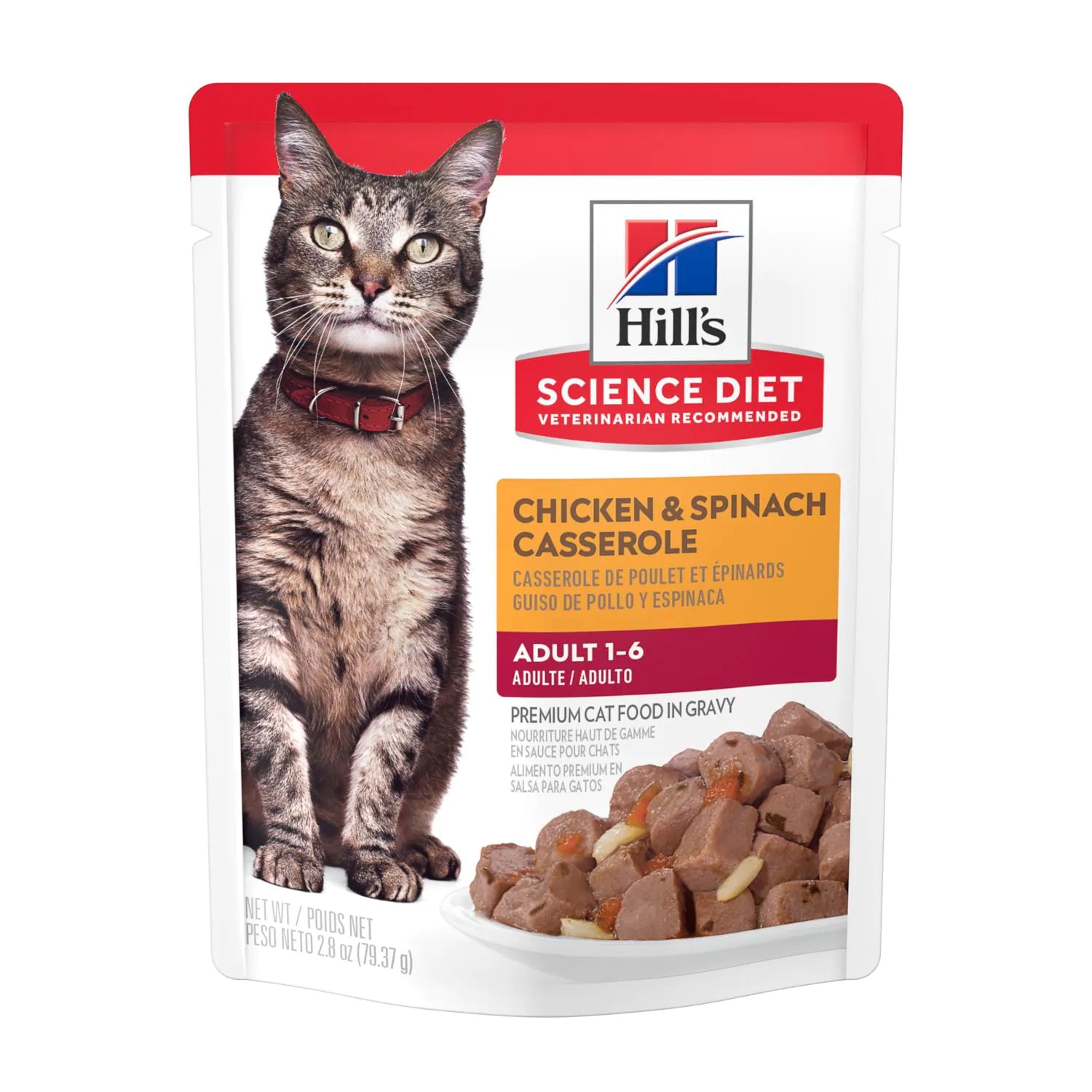 compact pet carrier bag-Hill's Science Diet Adult Wet Cat Food, Chicken & Spinach (2.8 oz x 24 pouches)