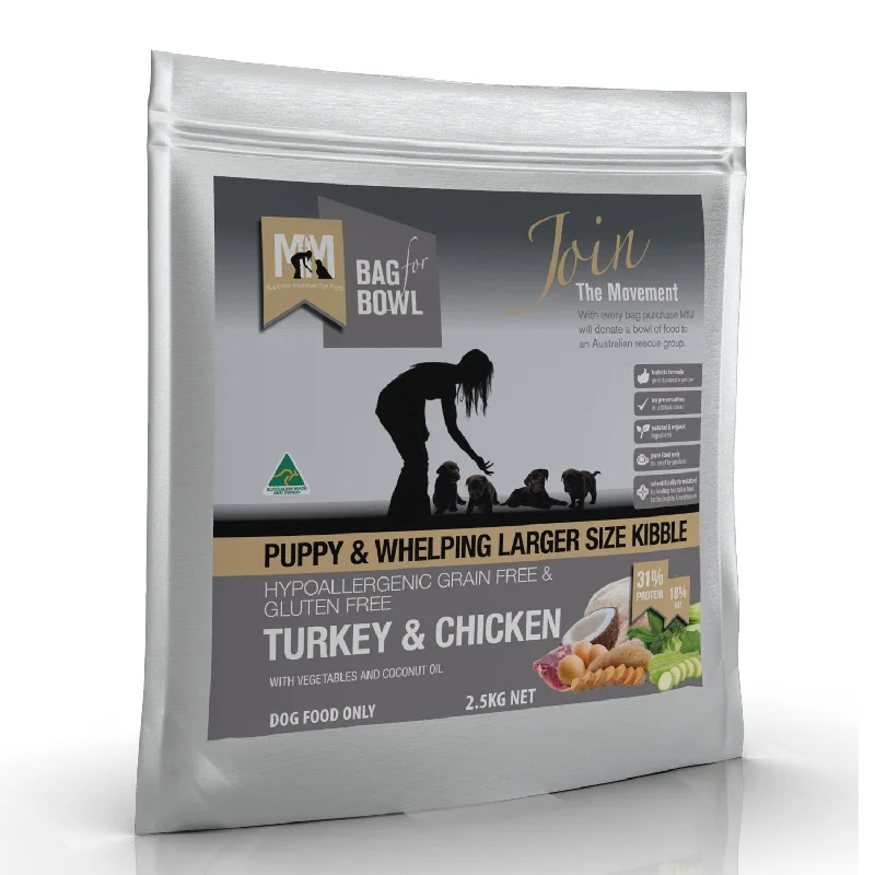 interactive treat-dispensing toy-Meals for Mutts Grain Free Turkey & Chicken Puppy Dry Dog Food