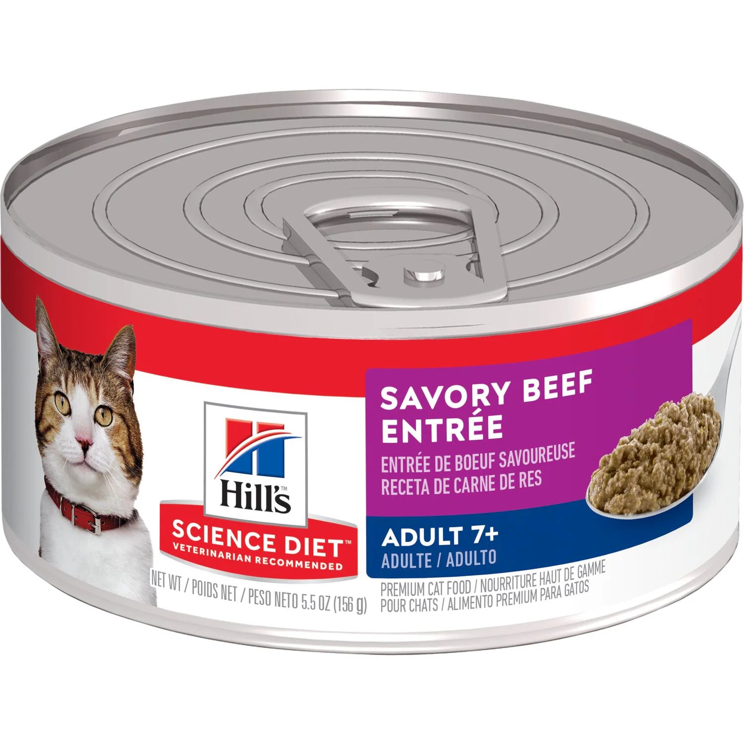 heavy-duty retractable leash-Hill's Science Diet Senior 7+ Canned Cat Food, Savory Beef Entrée (5.5 oz x 24 cans)