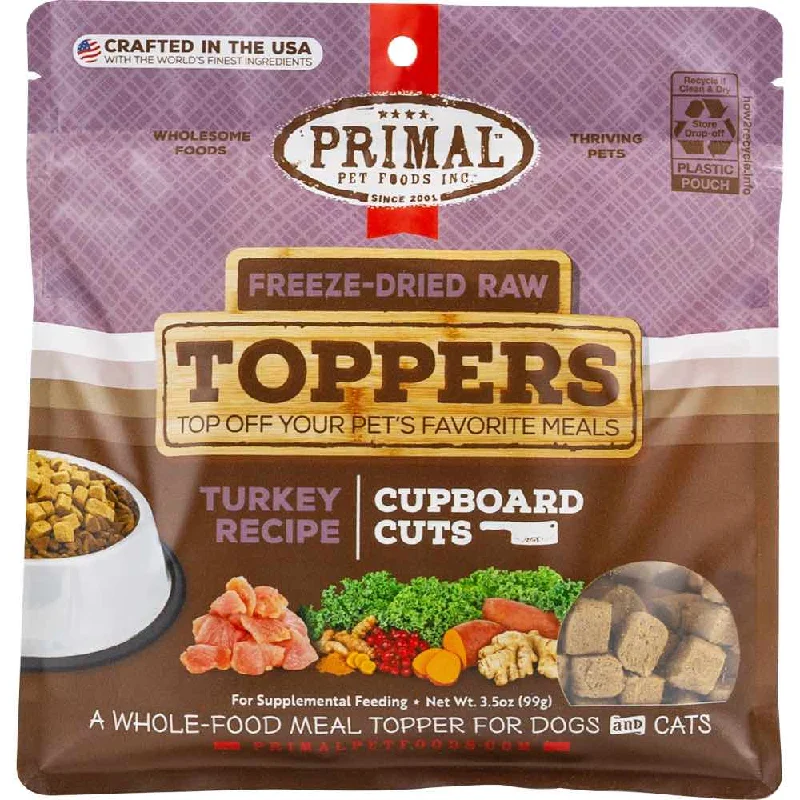 smart motion-sensing cat feeder-Primal Cupboard Cuts Turkey Grain-Free Freeze-Dried Raw Food Toppers For Dogs & Cats