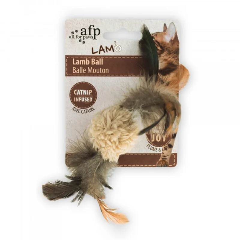 vet-recommended fish food-AFP LAM Lamb Ball with Sound Chip Catnip Cat Toy 5x5cm