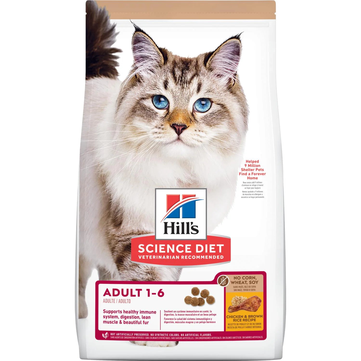 pet-friendly essential oils-Hill's Science Diet Adult Dry Cat Food, Chicken & Brown Rice Recipe