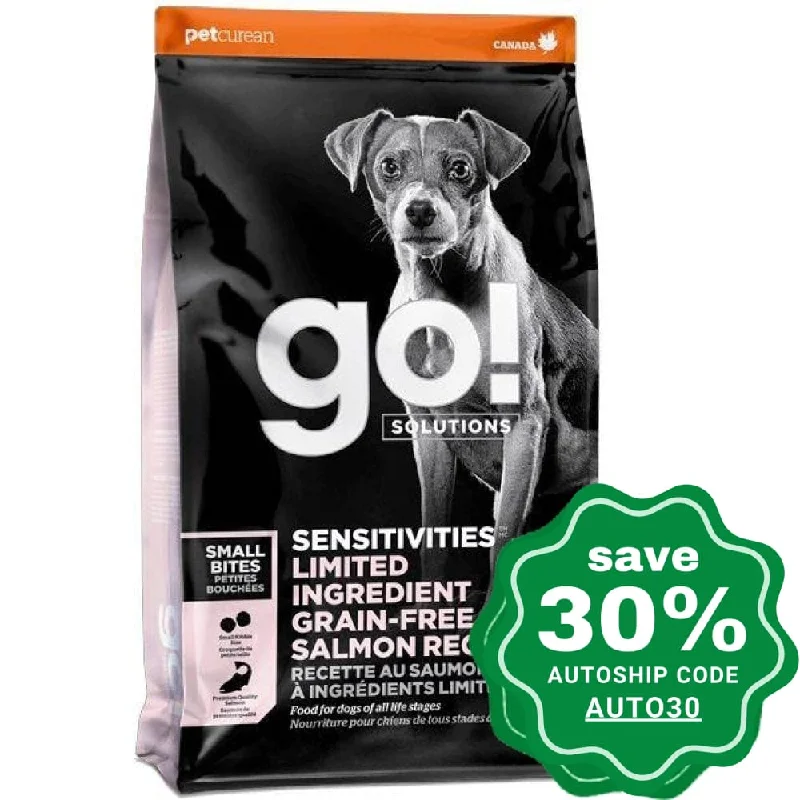 ultra-durable chew-resistant puppy toy-GO! SOLUTIONS - SENSITIVITIES Dry Food for Dog - Limited Ingredient Grain Free Salmon Small Bites Recipe - 6LB