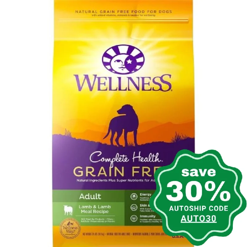 waterproof outdoor dog bed-Wellness - Complete Health - Grain Free Dry Dog Food - Lamb & Lamb Meal - 4LB (Min. 3 Packs)