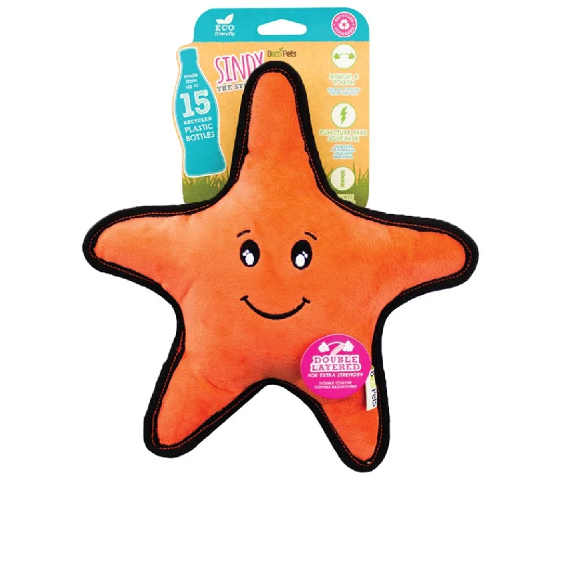 durable chew-resistant leash-Beco Sindy The Starfish Eco Friendly Rough And Tough Plush Dog Toy