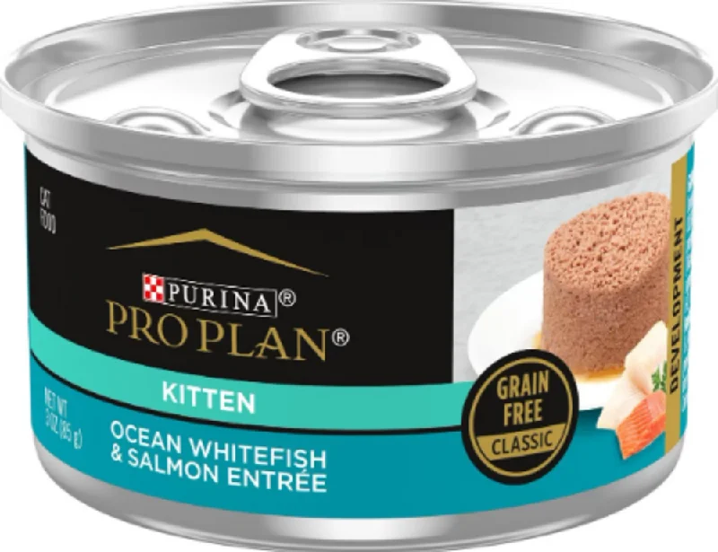 spill-proof hamster water bottle-Purina Pro Plan Focus Kitten Ocean Whitefish and Tuna Entree Flaked Canned Cat Food