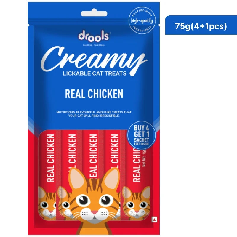 odorless eco-friendly dog wipes-Drools Real Chicken Creamy Cat Treats