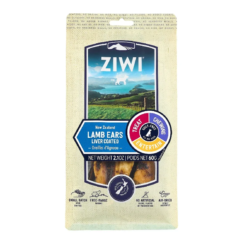 waterproof dog life vest-ZIWI Peak Oral Health Treats Liver Coated Lamb Ears Dog Treat