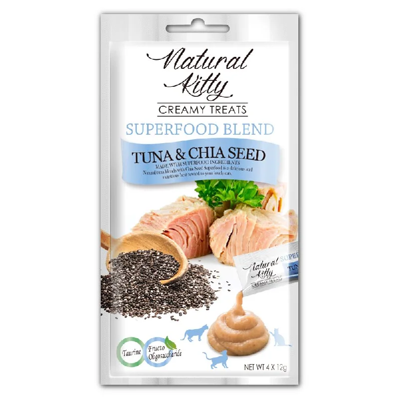 odor-neutralizing dog wipes-25% OFF (Exp 23Sep24): Natural Kitty Superfood Blend Tuna & Chia Seed Creamy Liquid Cat Treats 48g