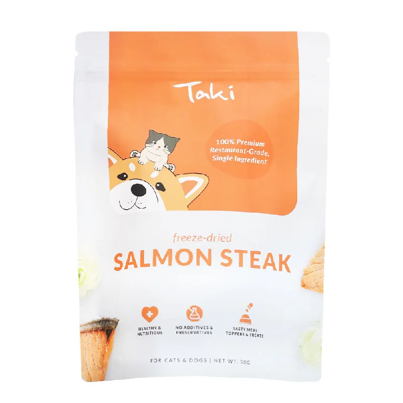 hamster-friendly soft bedding-Taki Salmon Steak Grain-Free Freeze-Dried Treats For Cats & Dogs 50g