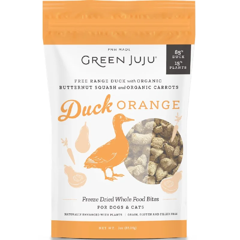 small breed orthopedic dog bed-Green Juju Duck Orange Grain-Free Freeze-Dried Raw Treats & Food Toppers For Cats & Dogs