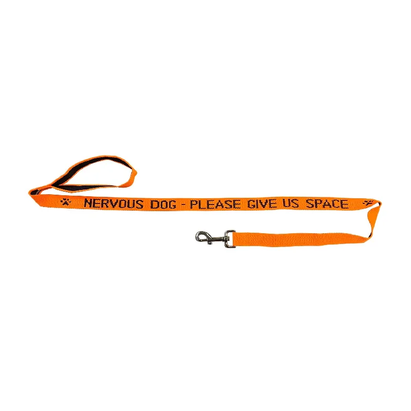 breathable mesh dog harness-K9 "Nervous Dog" Lead Fluro Orange