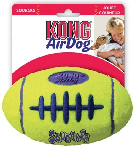 glow-in-the-dark pet collar-KONG Air Kong Squeaker Football Small ASFB3