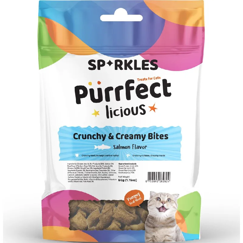 fish tank ammonia remover-3 FOR $8.80: Sparkles Purrfectlicious Crunchy & Creamy Bites Salmon Cat Treats 50g