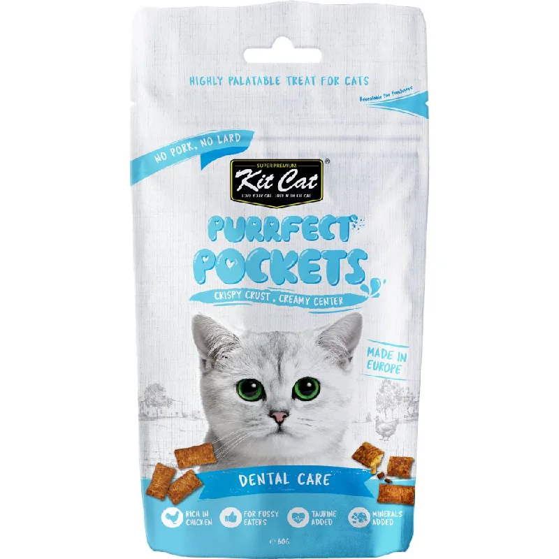 eco-friendly dog chew toy-3 FOR $9: Kit Cat Purrfect Pockets Dental Care Cat Treats 60g