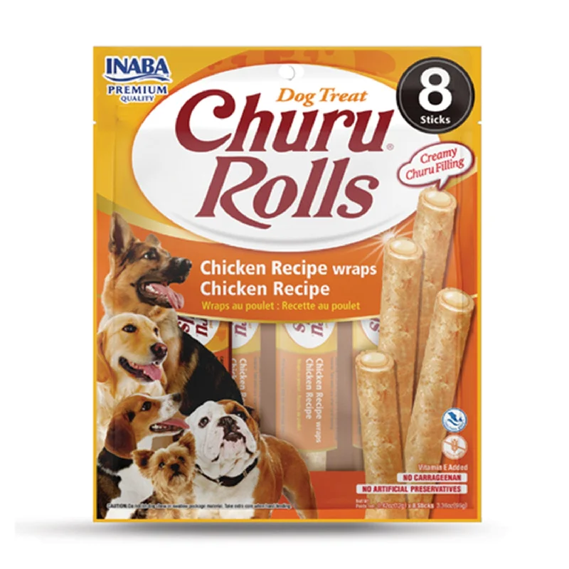 vet-approved bird vitamin supplement-Inaba Churu Rolls Chicken Dog Treats 8pk