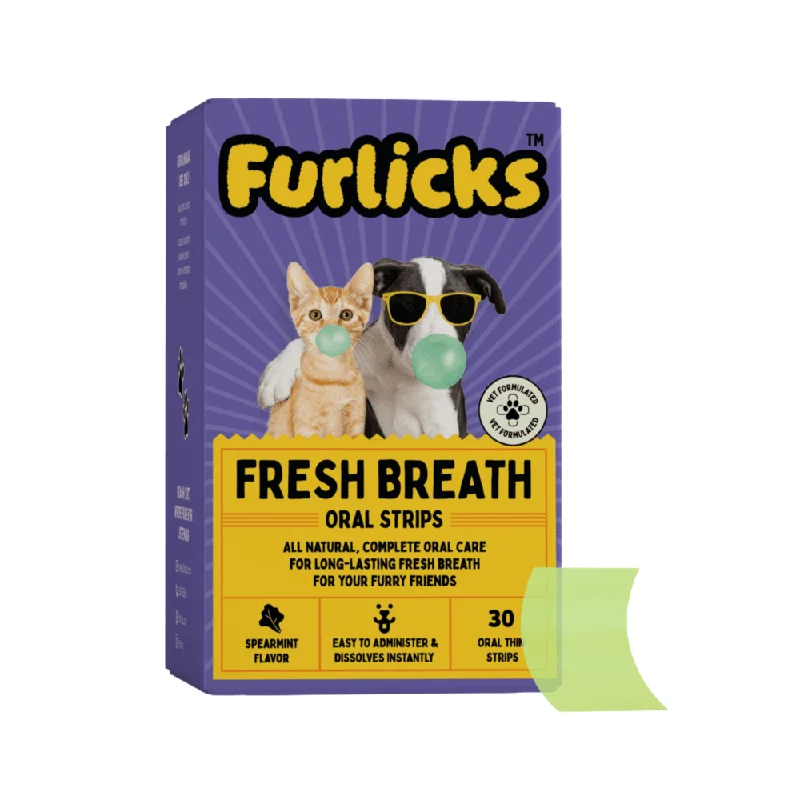 large-capacity automatic feeder-Furlicks Fresh Breath Oral Strips for Cats and Dogs