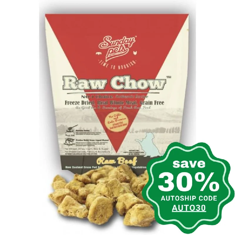 weatherproof dog kennel-Sunday Pets - Dogs & Puppies Food - Raw Chow Freeze Dried Beef - 1LB