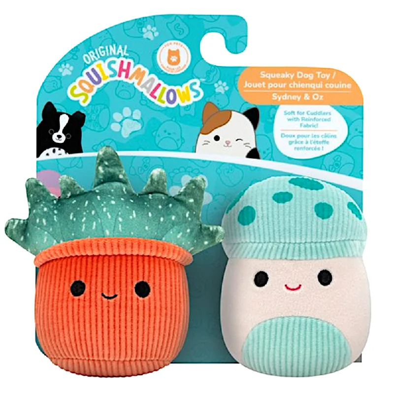 spill-proof dog and cat feeder mat-Squishmallows Squeaky Plush Dog Toys Sydney & Oz