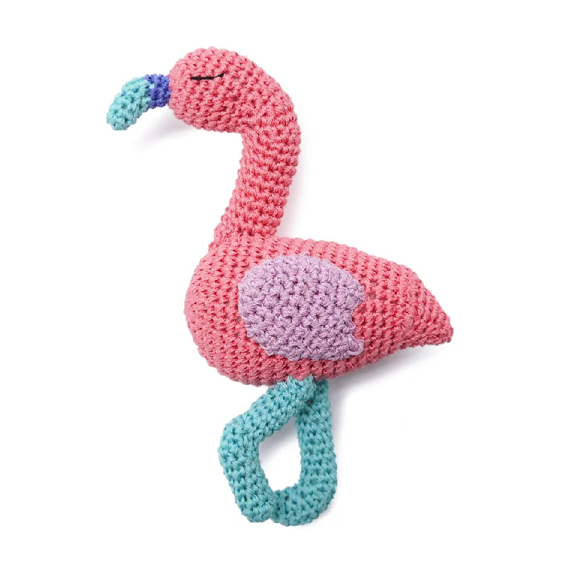 bird-safe climbing net-Crochet Flamingo Dog Toy