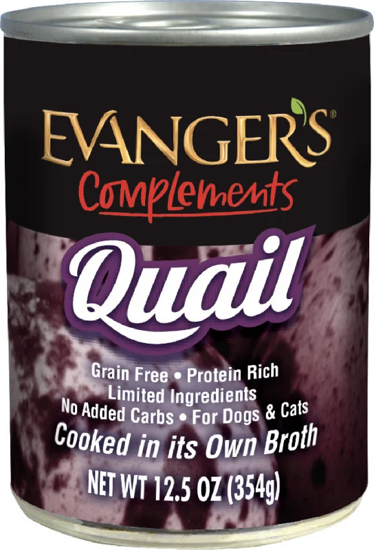 vet-approved bird vitamin supplement-Evangers Grain Free Quail Canned Food for Dogs and Cats