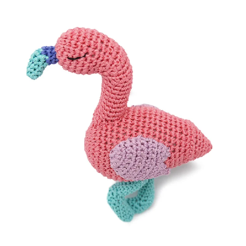 deep-cleaning pet shampoo-Flamingo Knit Squeaker Toy