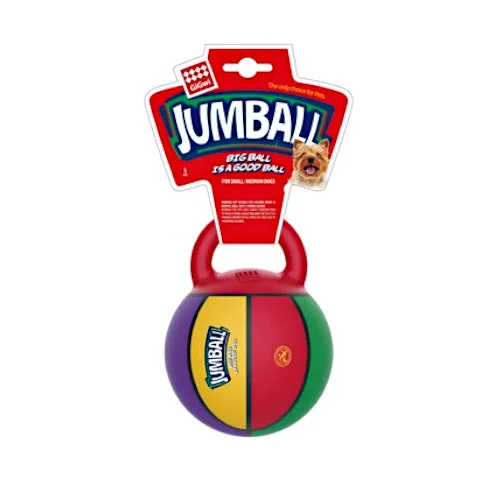 eco-friendly compostable dog poop bags-GiGwi 'Jumball ' Basketball Ball with rubber handle Multi-Coloured Small