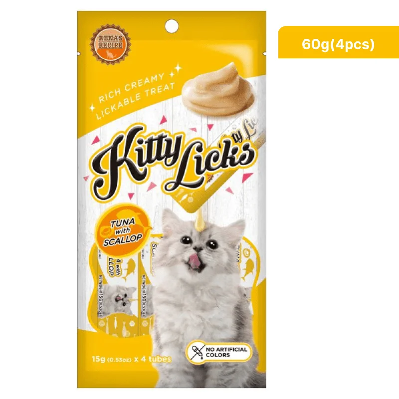 rabbit chew-proof cage-Kitty Licks Tuna Scallop Cat Treats