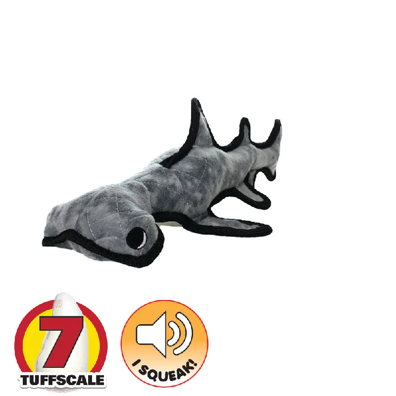 pet-safe disinfecting spray-Tuffy Sea Creatures Harley the Hammerhead Shark Dog Toy