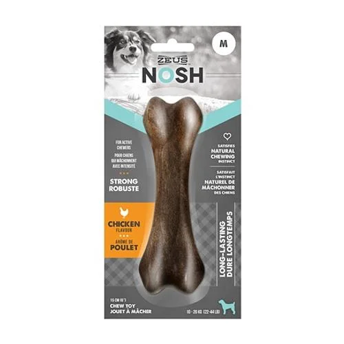 odor-eliminating natural cat litter-Zeus NOSH STRONG Chew Bone Toy Chicken Flavor 3 Sizes