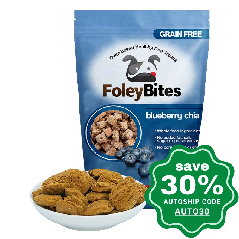 chew-resistant hamster wheel-FoleyBites - All-Natural Plant-Based Grain-Free Dog Treats - Blueberry & Chia - 400G (EXP:18/5/2024)