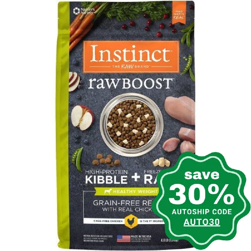 compact pet carrier bag-Nature's Variety Instinct - Dog Dry Food - Raw Boost Grain-Free with Chicken - Healthy Weight - 4LB