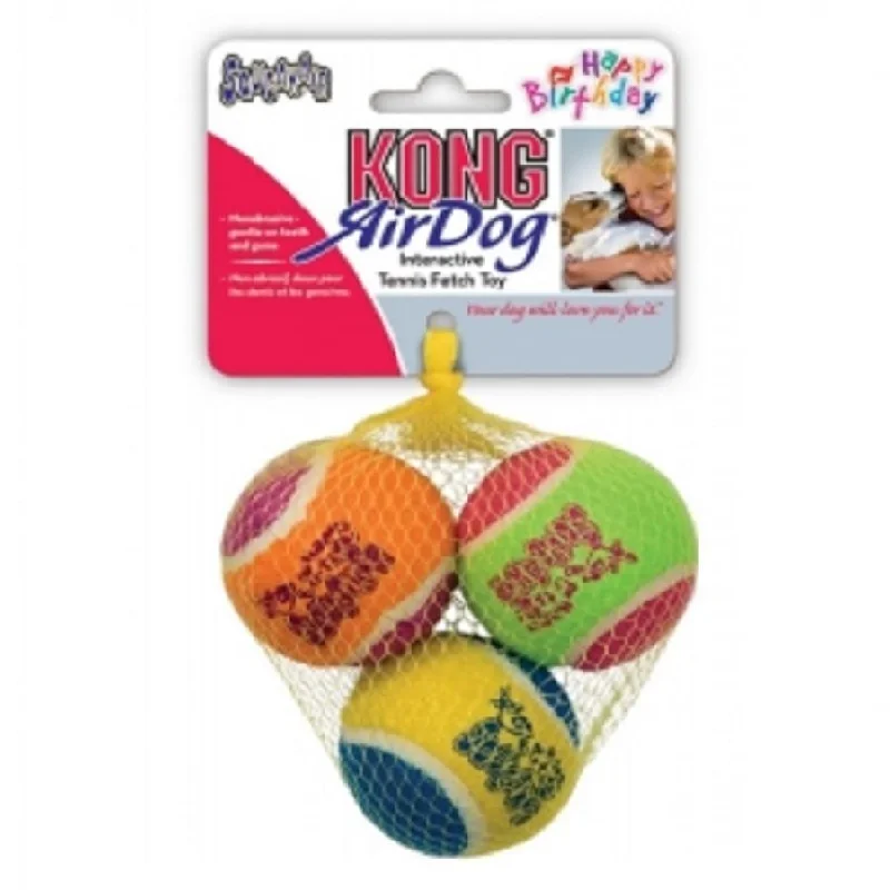 self-cleaning fish tank-KONG Airdog Squeaker Birthday 3 Pack